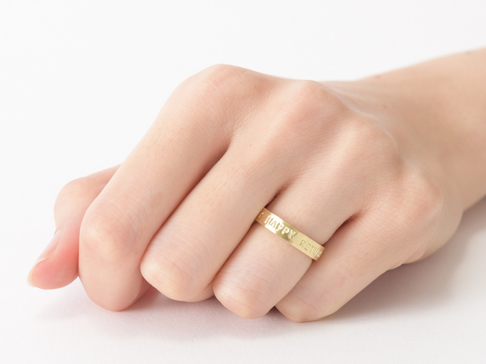 「ありがとう」の言葉が刻めるメッセージリング