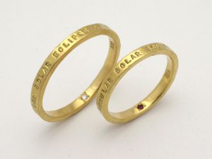 k18ゴールドのペアリング　刻印